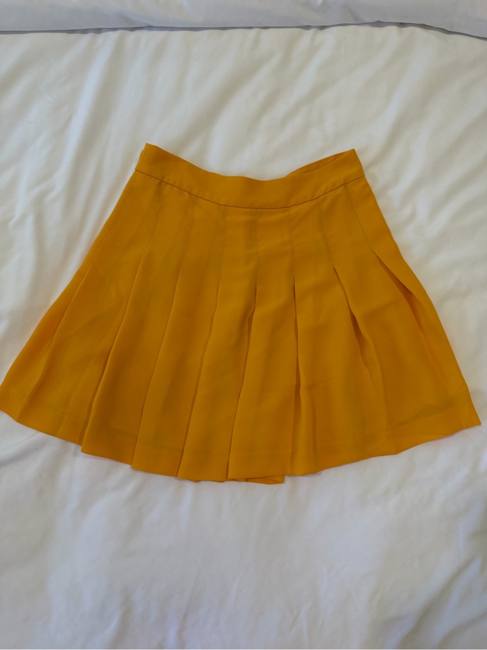 Sunday Best Pleated Mini Skirt in Mustard Yellow